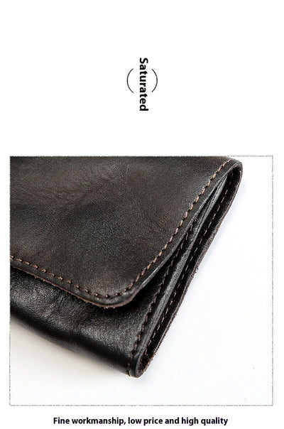 Billetera Corta de Cuero Vacuno Estilo Retro para Hombre - Image 14