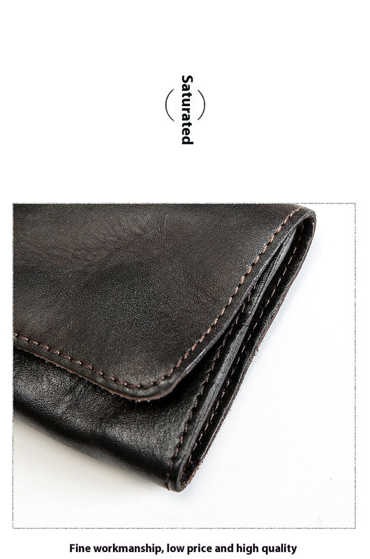 Billetera Corta de Cuero Vacuno Estilo Retro para Hombre - Image 14