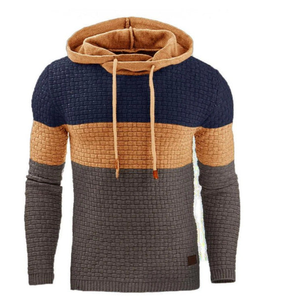 Sudadera con Capucha Jacquard para Hombre - Abrigo Cálido en Tonos Tierra