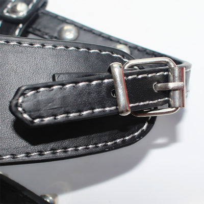 Arnés de Cuero con Tachuelas para Perros Pequeños - Chaleco Protector Negro - Image 18