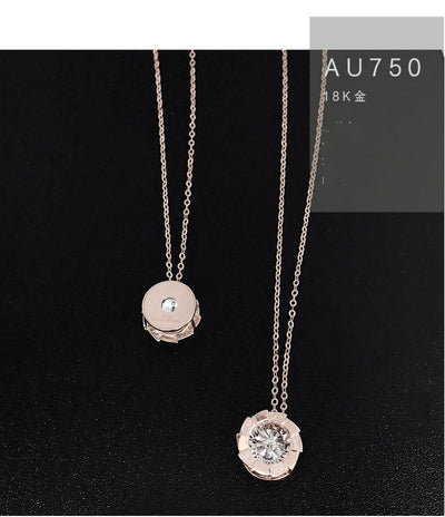 Collar Corazón Pulsante en Oro Rosa con Diamante - Image 5