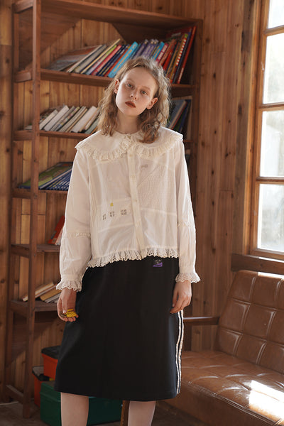 Camisa Blanca con Patchwork - Image 18