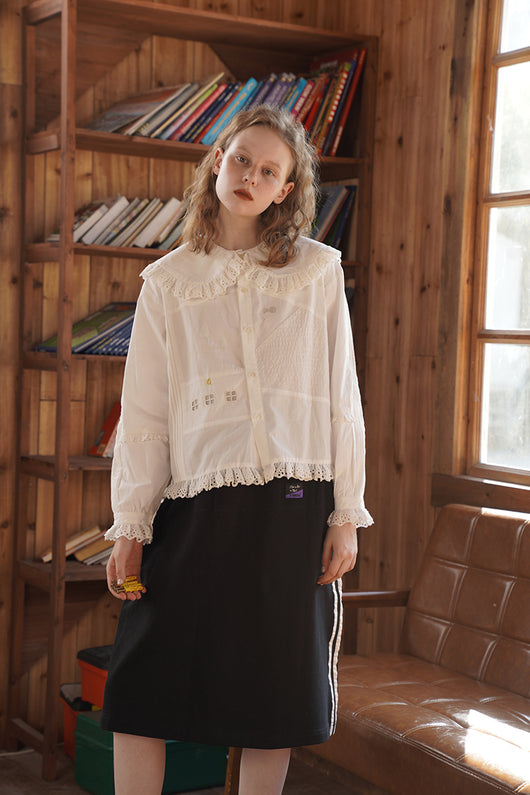 Camisa Blanca con Patchwork - Image 18