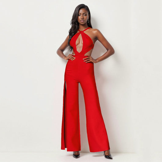Jumpsuit de Fiesta Elegante para Mujer con Cuello Halter - Image 12
