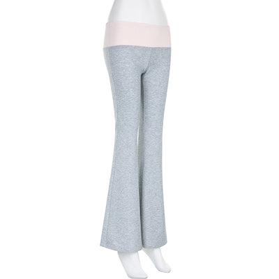 Pantalones Bootcut Cintura Baja con Combinación de Colores para Mujer - Image 13