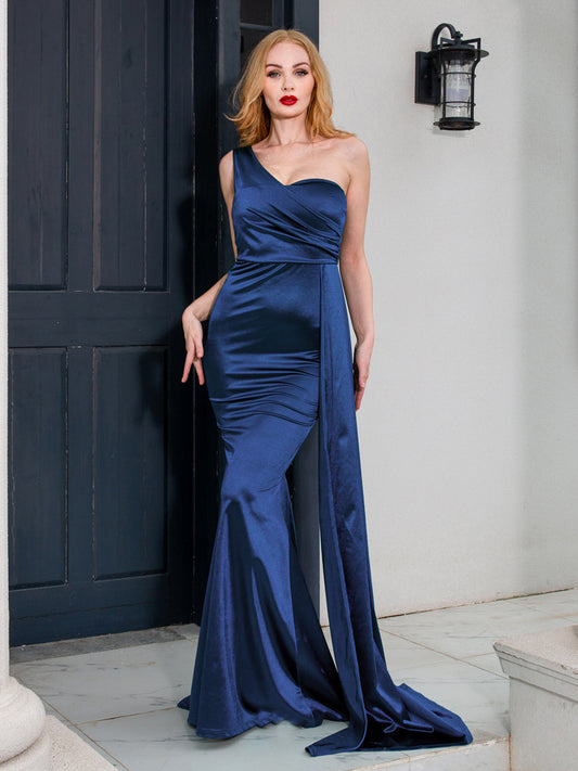 Vestido de Fiesta Asimétrico con Hombro Descubierto