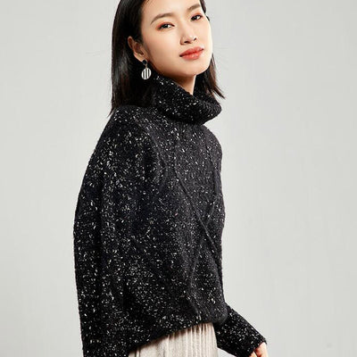 Suéter de Cuello Alto Mohair para Otoño e Invierno - Image 11
