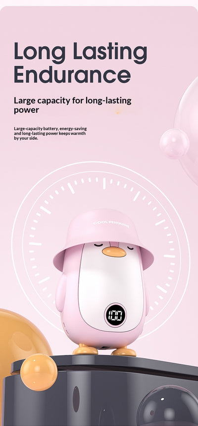 Calentador de Manos Pingüino con Pantalla Digital y Batería Portátil - Image 9