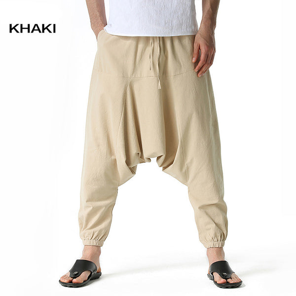 Pantalones Deportivos Holgados Tipo Ardilla Voladora para Hombre con Puños