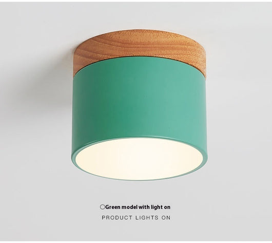 Lámpara de Madera Maciza para Pasillo y Balcón - Diseño Minimalista Macaron - Image 16