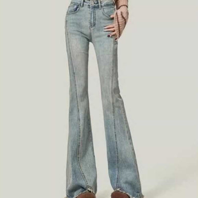 Jeans Retro Acampanados para Mujer - Estilo Clásico Americano