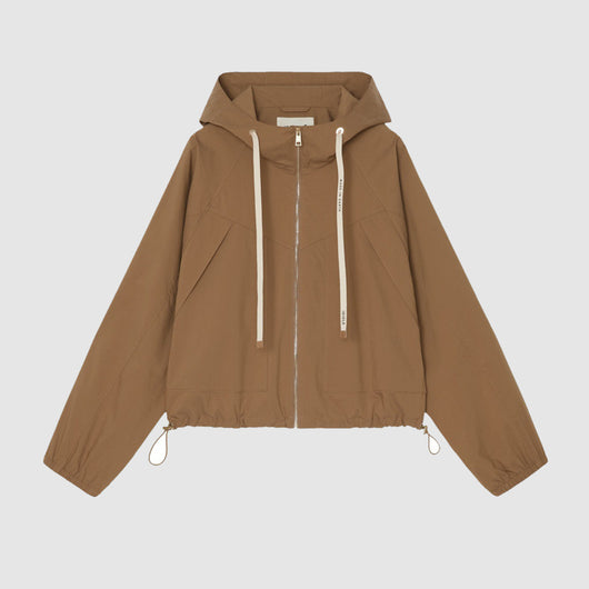 Chaqueta con Capucha de Algodón Popelina