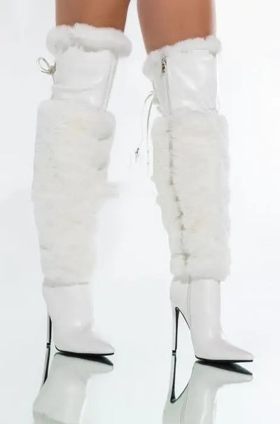 Botas Stiletto Hasta la Rodilla en Terciopelo - Colores Sólidos - Image 7