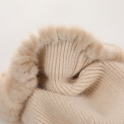 Pompón de Piel de Conejo y Zorro - Accesorio de Lujo Tejido - Image 9