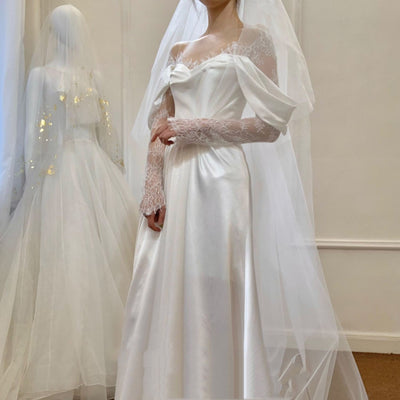 Vestido de Novia Gasa Estilo Francesa - Image 2