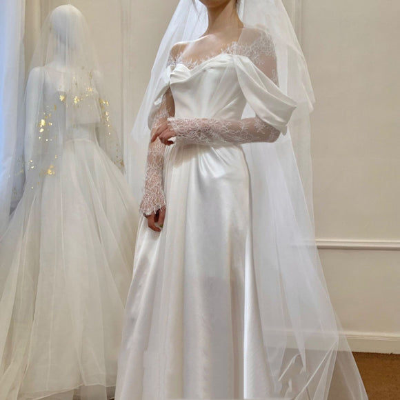 Vestido de Novia Gasa Estilo Francesa
