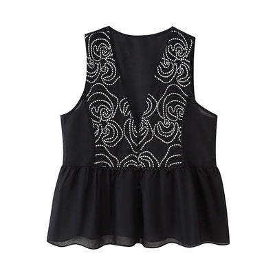 Blusa Étnica sin Mangas con Encaje Floral Bordado - Image 23