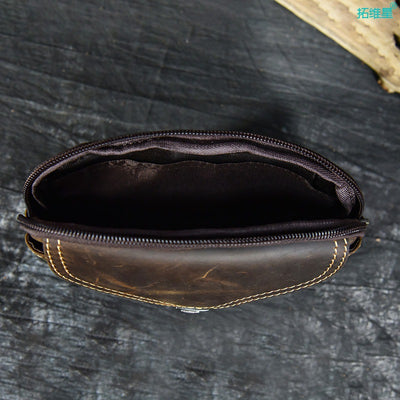 Riñonera de Cuero Genuino para Hombre - Estilo Retro con Bolsillo para Celular - Image 8