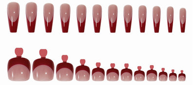 Set de Parches Correctores de Uñas Rojo Brillante para Manos y Pies - Image 2