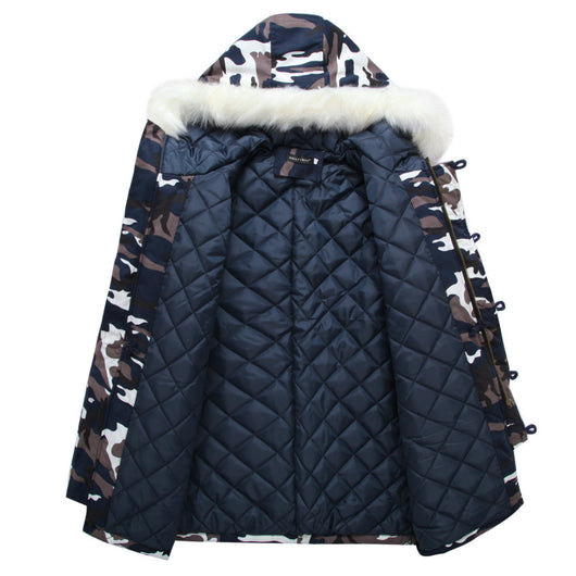 Abrigo Acolchado Camuflaje con Cuello de Piel Sintética - Image 9