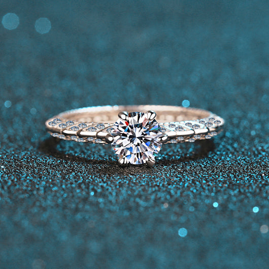 Anillo de Plata Esterlina con Diamantes Completos y Seis Puntas - Image 12
