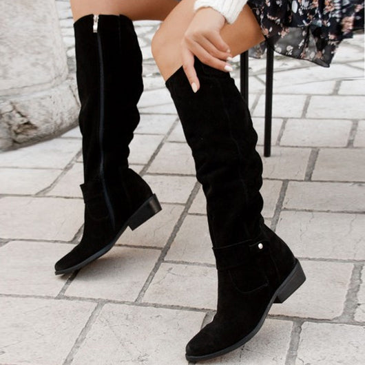 Botas Altas con Cierre Lateral y Tacón Bajo para Mujer - Image 18