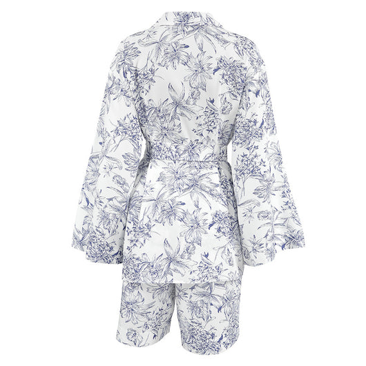 Conjunto de Dos Piezas: Camisa Estampada con Cordones y Manga Larga Holgada - Image 22