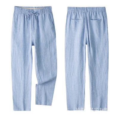 Pantalones de Lino Hombre Talla Grande Cintura Elástica Ajuste Suelto - Image 4