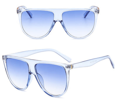 Women's full-frame tortoiseshell sunglasses with gradient purple lenses, shown from front and angled views. - Image 7