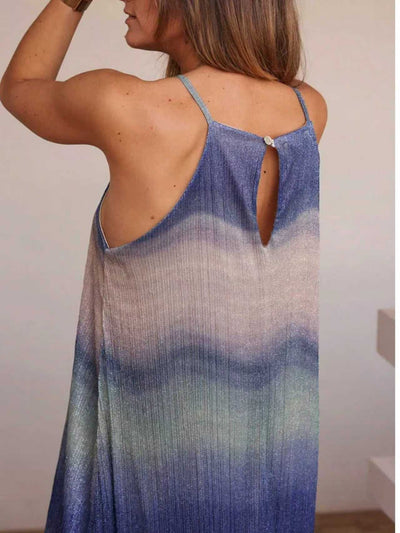 Vestido Bohemio Strapless Degradado Tie-Dye para Playa y Vacaciones - Image 15