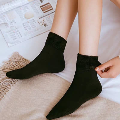 Calcetines Térmicos Mujer Tubo Alto con Forro Grueso y Terciopelo