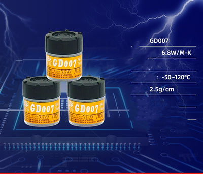 Three jars of GD007 thermal conductive silicone grease, 6.8W/M-K, for CPU heat dissipation. - Image 3