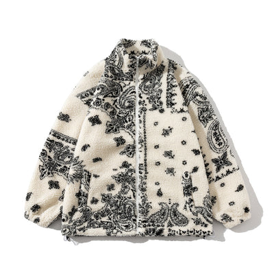 Chaqueta Suéter de Cordero con Cuello Mao Holgado - Image 11