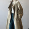 Abrigo Trinchera Largo Mujer Cuello Alzado Oversized Abotonado Simple