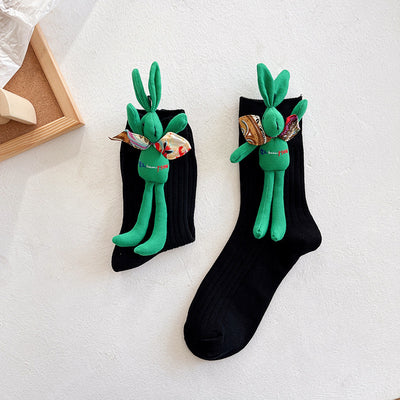 Calcetines Texturizados Otoño Invierno - Diseño 3D Moderno Verde - Image 3