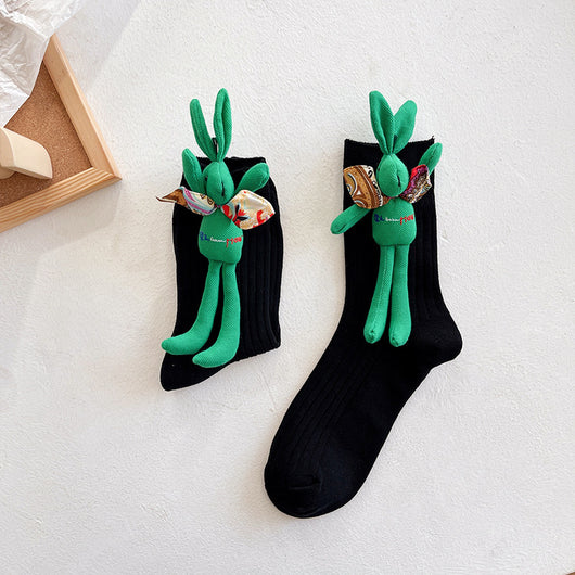 Calcetines Texturizados Otoño Invierno - Diseño 3D Moderno Verde - Image 3