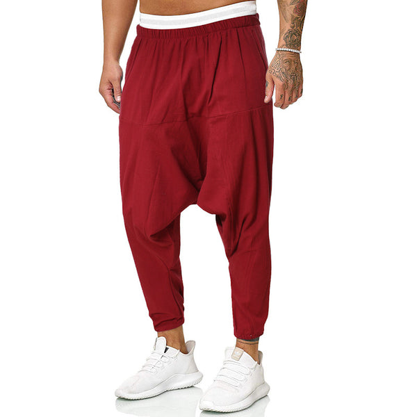 Pantalones Casuales Holgados de Algodón y Lino para Hombre