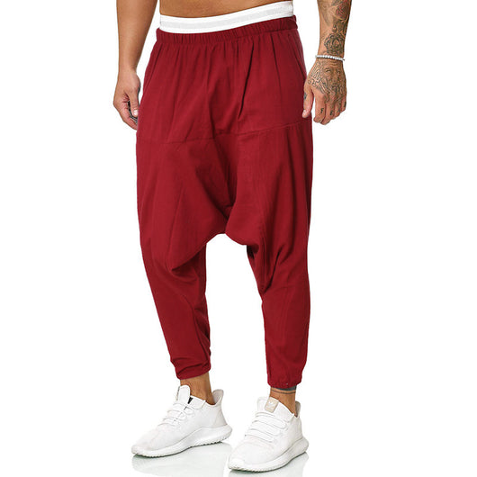 Pantalones Casuales Holgados de Algodón y Lino para Hombre