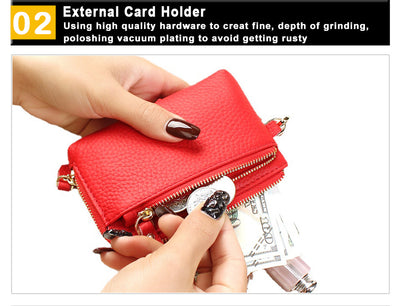 Cartera de Cuero para Mujer con Cierre de Cremallera y Monedero - Image 14