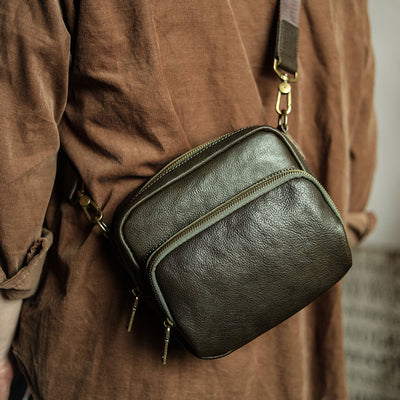 Bolsa Bandolera de Cuero Genuino para Hombre - Image 9
