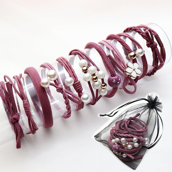 Set de 12 Bandas Elásticas de Goma para Cabello de Alta Resistencia