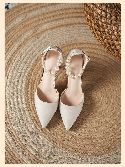 Sandalias de Perla con Tacón Stiletto para Mujer - Talla Pequeña - Image 25