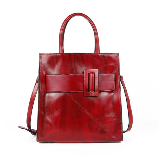 Bolso Bandolera de Cuero Genuino Estilo Chino Grande Capacidad - Image 7