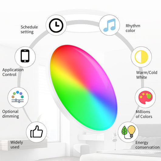 Lámpara de Techo Inteligente WiFi con Diseño Graffiti Colorido para Dormitorio - Image 2