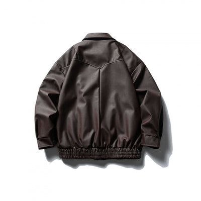 Chaqueta de Cuero para Motociclista - Estilo Clásico Masculino - Image 5