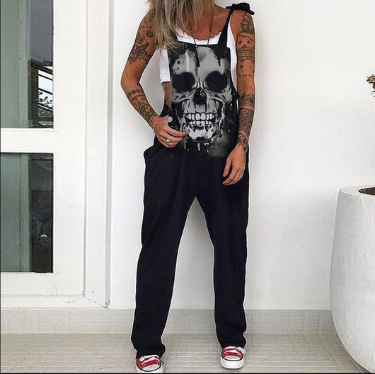 Overol Estilo Urbano con Estampado Calavera para Mujer - Image 12