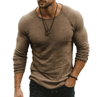 Suéter Clásico de Cuello Redondo para Hombre en Colores Sólidos - Image 8
