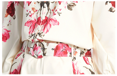 Conjunto Vintage de Blusa Cuello Alto con Mangas Globo y Shorts Sueltos - Image 8