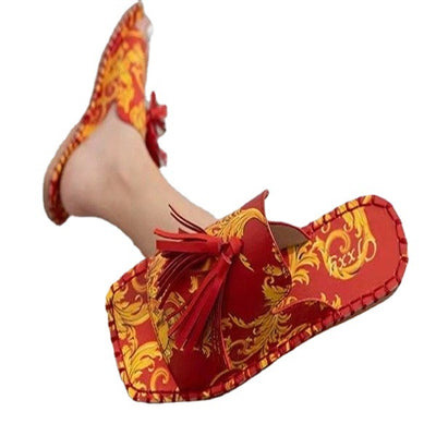 Sandalias y Pantuflas Mujer con Tacón Plano y Punta Cuadrada - Image 4
