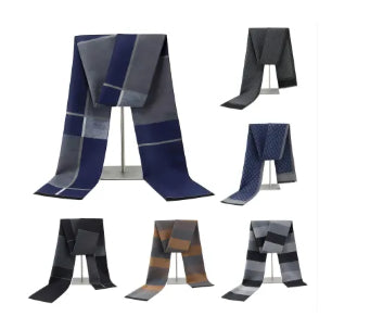 Bufanda de Cachemira Cuadros Hombre Estilo Europeo para Otoño e Invierno - Image 45